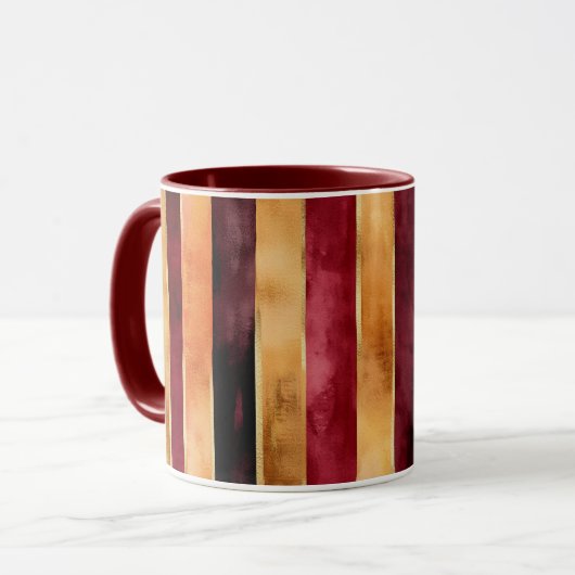 Mug Bourgogne Or Péché Rayures (Devant gauche)