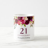 Bourgogne Rouge Floral Boho 21e anniversaire Cadea