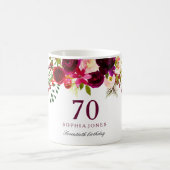 Mug Bourgogne Rouge Floral Boho 70e anniversaire Cadea (Centre)