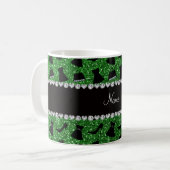 Mug Bourse verte nommée faite sur commande de robe de (Devant gauche)