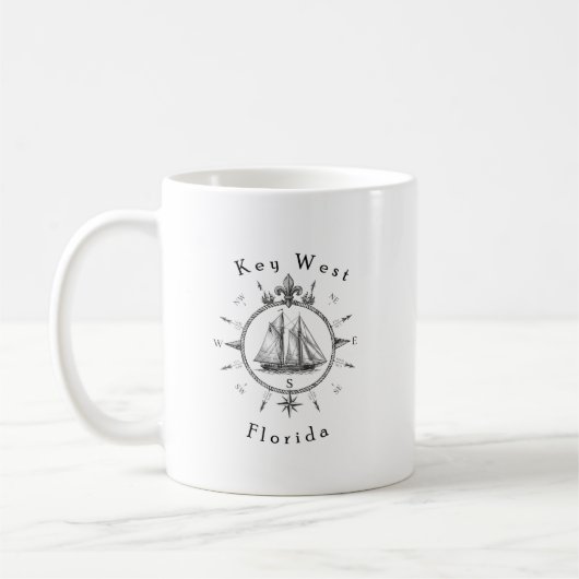 Mug Boussole de navigation de Key West pour voile croi (Gauche)