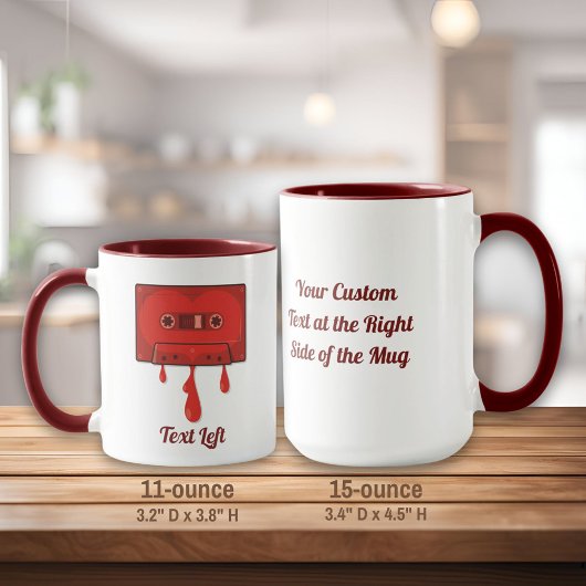 Mug Bouteille à café à cassettes rouges