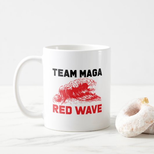 Mug Bouteille à café à vague rouge maga (Avec donut)