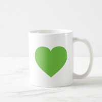 Bouteille à café au coeur vert printemps