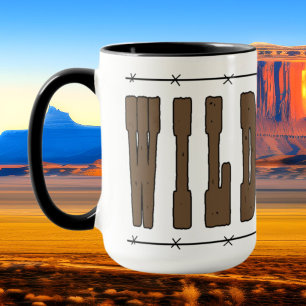Mug Bouteille à café d'art moderne Wild West