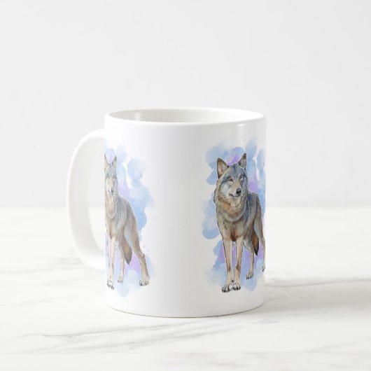 Mug Bouteille à café de la faune du loup (Devant gauche)