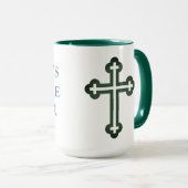 Mug Bouteille à café de l'église avec croix (Devant droit)