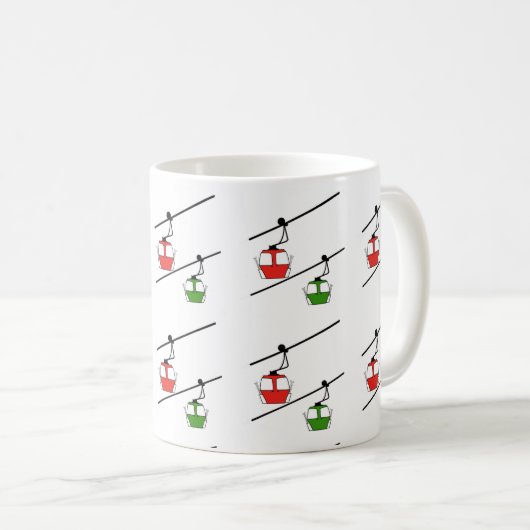 Mug Bouteille à café vert et rouge gondolas (Devant droit)