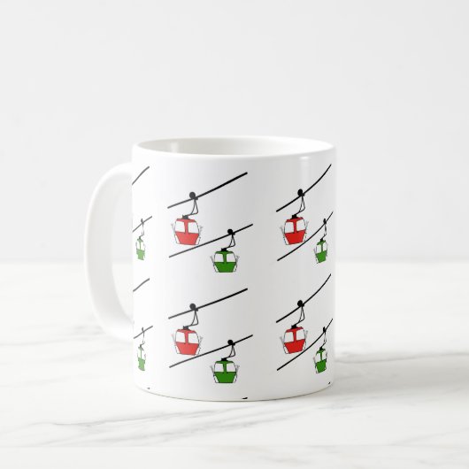 Mug Bouteille à café vert et rouge gondolas (Devant gauche)