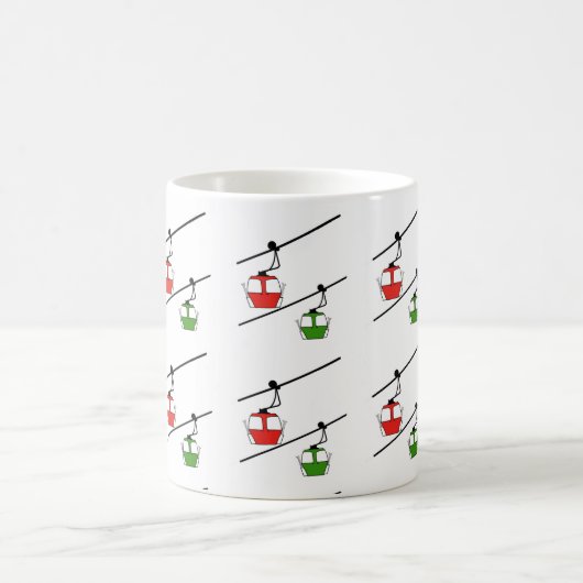 Mug Bouteille à café vert et rouge gondolas (Centre)