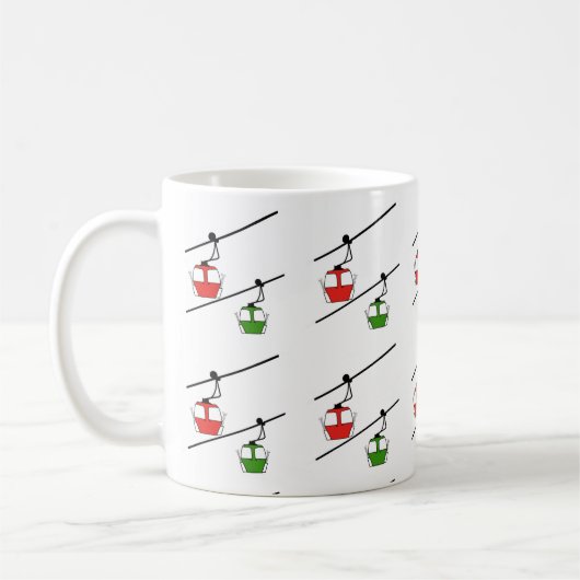 Mug Bouteille à café vert et rouge gondolas (Gauche)