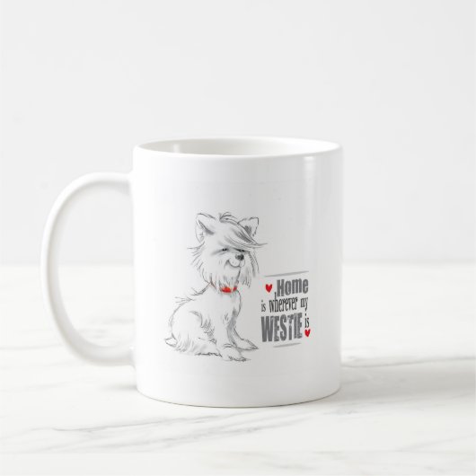 Mug Bouteille à café Westie Terrier (Gauche)