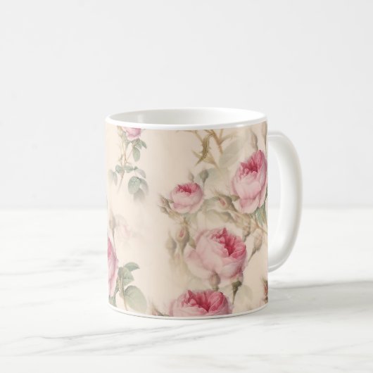 Mug Bouteille à fleurs rose (Devant droit)