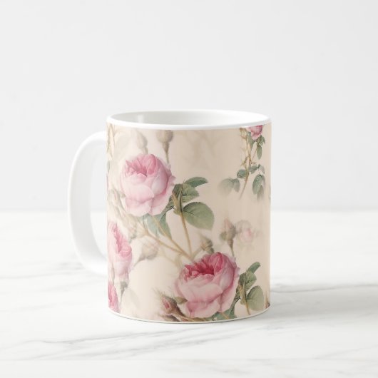 Mug Bouteille à fleurs rose (Devant gauche)