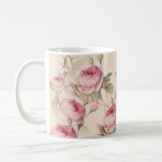 Mug Bouteille à fleurs rose (Gauche)