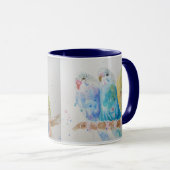 Mug Bouteille à trois sièges Aquarelle bleu (Devant droit)