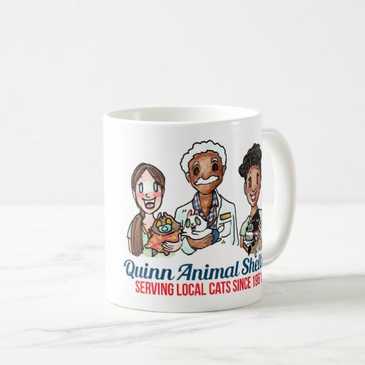 Mug Bouteille d'abri animal Quinn (Devant droit)