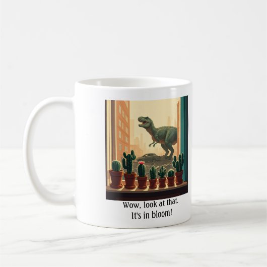 Mug Bouteille de cactus de la fenêtre de dinosaure (Gauche)