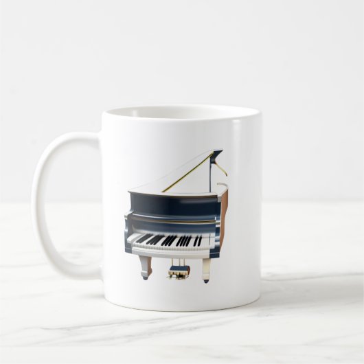 Mug Bouteille de café au piano blanc (Gauche)