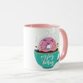 Mug Bouteille de café avec beigne (Devant droit)