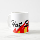 Mug Bouteille de café avec flammes de feu (Devant gauche)