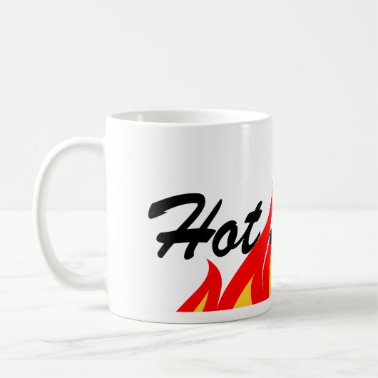 Mug Bouteille de café avec flammes de feu (Gauche)
