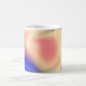 Mug Bouteille de café avec pêche, jaune et bleu (Centre)