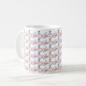 Mug Bouteille de café blanc décorée avec petit vélo (Devant gauche)