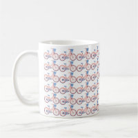 Bouteille de café blanc décorée avec petit vélo