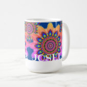 Mug Bouteille de café BOHO initiale personnalisée moti (Devant droit)
