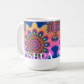 Mug Bouteille de café BOHO initiale personnalisée moti (Devant gauche)