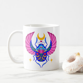 Mug Bouteille de café d'art populaire Scarab coloré