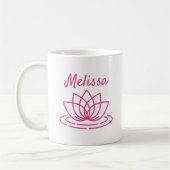 Mug Bouteille de café de nom personnalisé avec fleur d (Gauche)