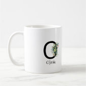 Mug Bouteille de café de retraite monogramme de fleur (Gauche)