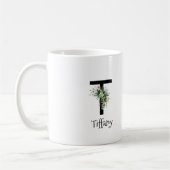 Mug Bouteille de café de retraite monogramme de fleur (Gauche)