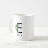 Mug Bouteille de café de retraite monogramme de fleur (Devant gauche)