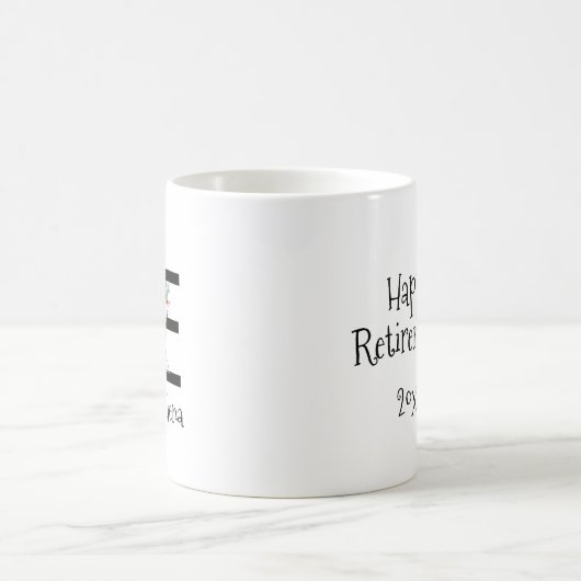Mug Bouteille de café de retraite monogramme de fleur  (Centre)