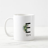 Mug Bouteille de café de retraite monogramme de fleur (Gauche)