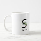 Mug Bouteille de café de retraite monogramme de fleur  (Gauche)