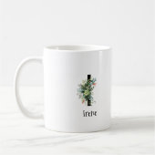 Mug Bouteille de café de retraite monogramme de fleur (Gauche)