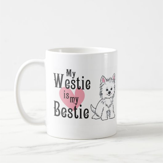 Mug Bouteille de café de terrier West Highland (Gauche)