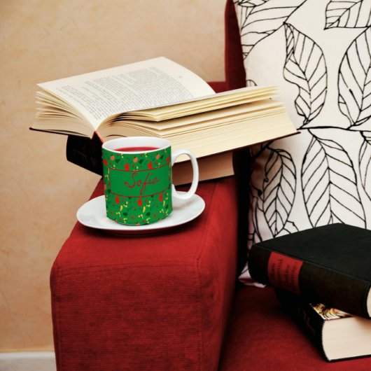 Mug Bouteille de café fleur sauvage motif rouge pavot