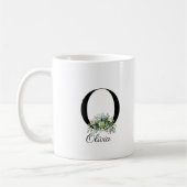 Mug Bouteille de café monogramme initiale fleur sauvag (Gauche)