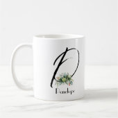 Mug Bouteille de café monogramme initiale fleur sauvag (Gauche)