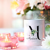 Mug Bouteille de café monogramme initiale fleur sauvag