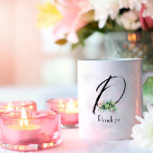 Mug Bouteille de café monogramme initiale fleur sauvag