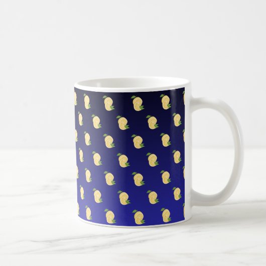 Mug Bouteille de citron juteuse sur dégradé bleu (Droite)