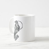Mug Bouteille de Dessin de corbeau (Devant gauche)