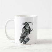 Mug Bouteille de Dessin de corbeau (Gauche)