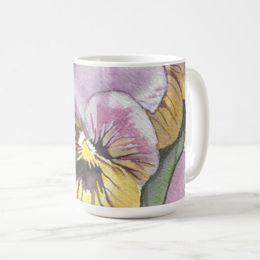 Mug Bouteille de fleurs d'aquarelle (Devant droit)